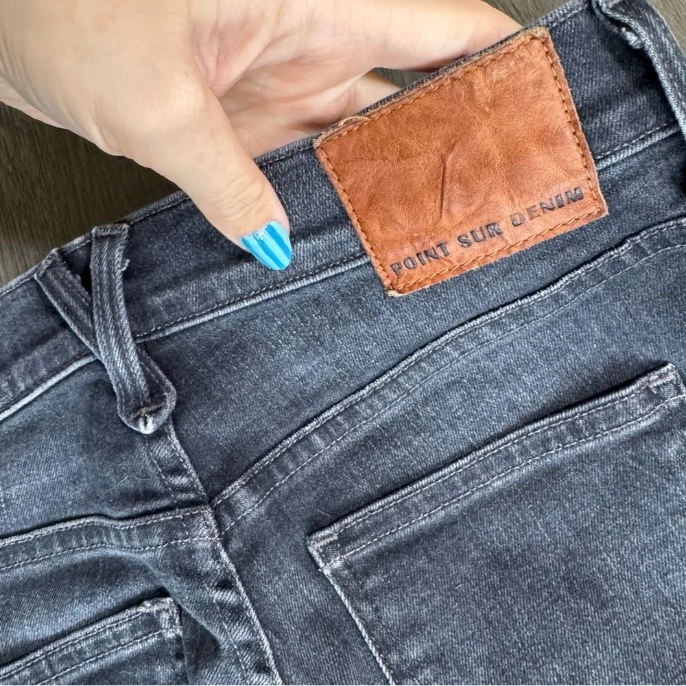 J. Crew Point Sur Denim Jeans Black Button Fly Bootcut Square Pockets 26